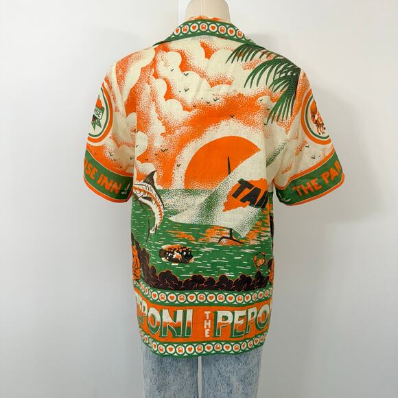 ALEMAIS x Alan Berry Rhys Bungalow Linen Button-Down Shirt Top US 4 Oversized - Picture 7 of 13